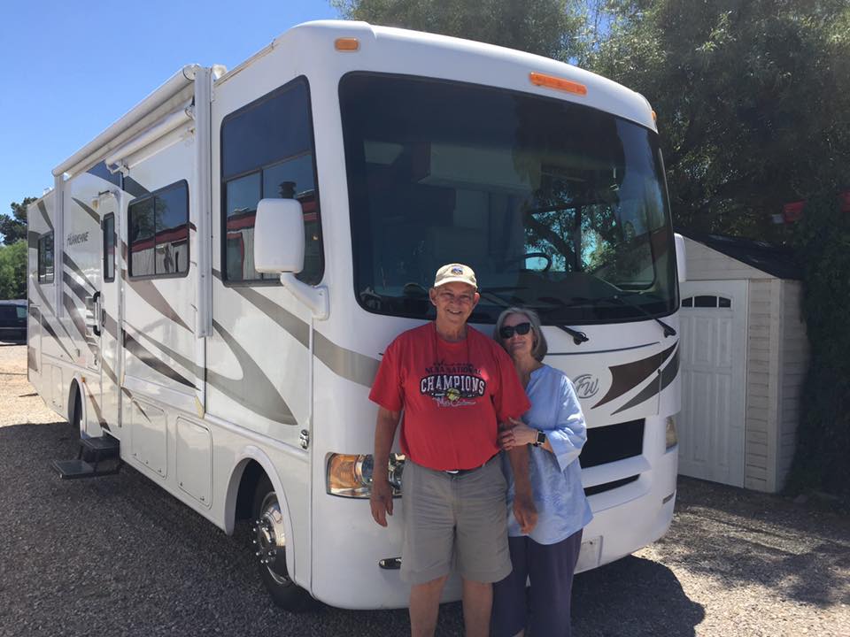 Used class A RV with satisfied customers at Nelson RV in Tucson Arizona